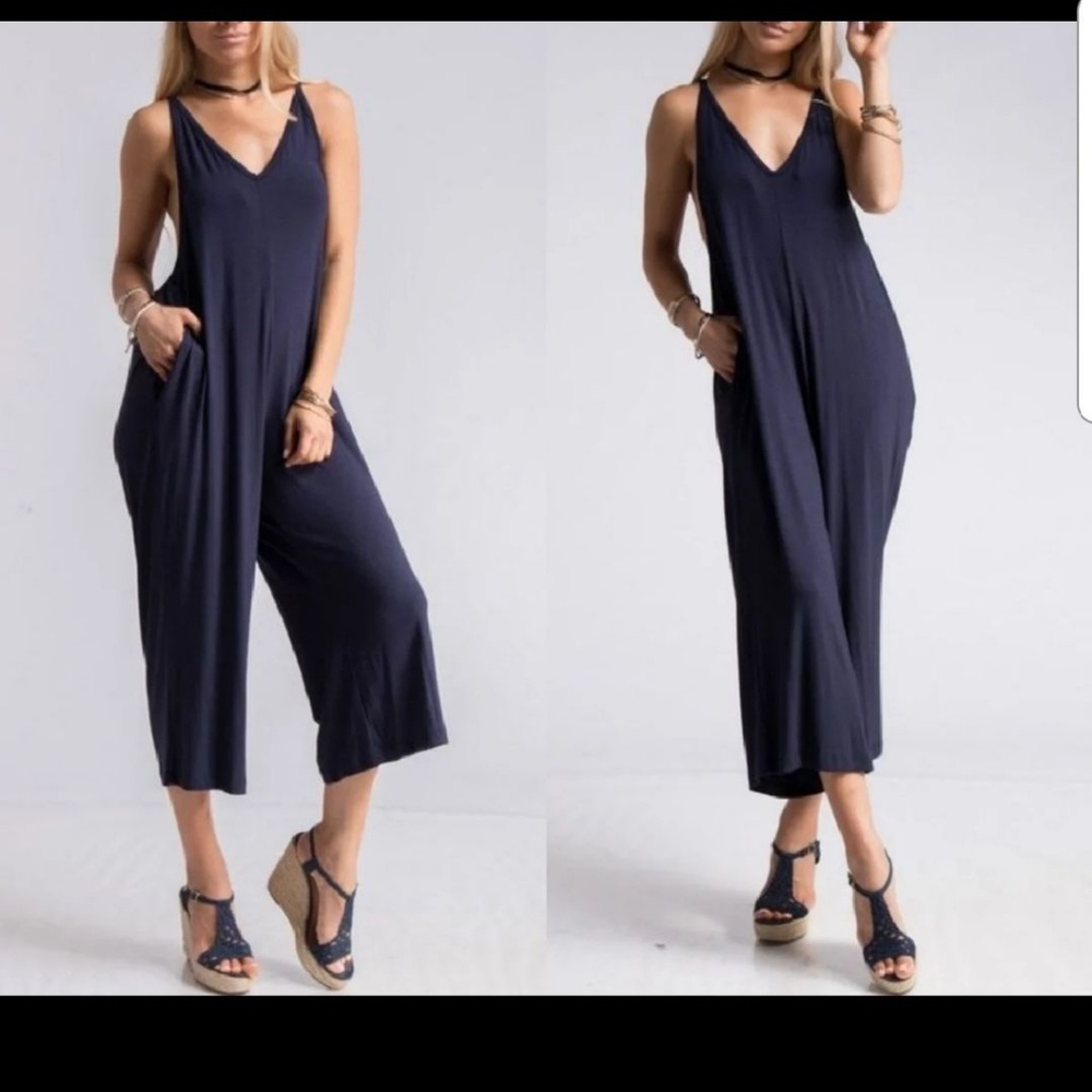 Black Fun-tastic Gaucho Jumpsuit - Picture 6 of 6